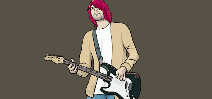 dessin nirvana portrait kurt cobain