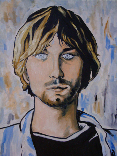 peinture Kurt Cobain portrait Kurt Cobain